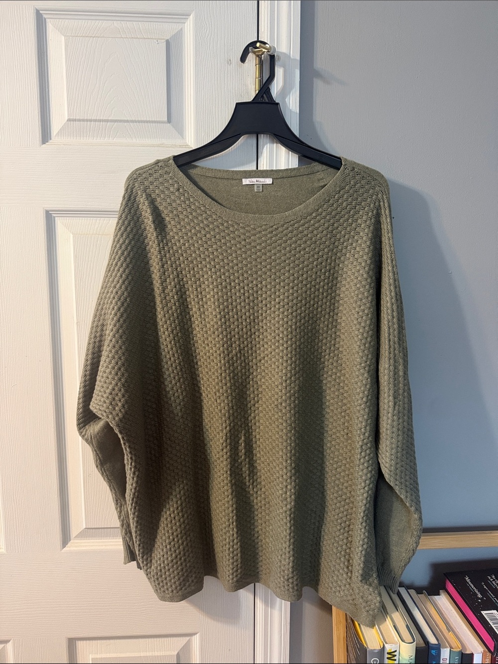 Vila Milano Olive Textured Scoop-Neck Sweater